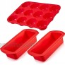 2 Pieces Silicone Bread Loaf Pan Nonstick Loaf Baking Pans Nonstick Loaf Cake Pans and 12 Cups Baking Muffin Trays Cupcake Baking Pans for Kitchen Baking Cooking Supplies