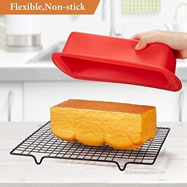 3 Pieces Silicone Loaf Pan Silicone Bread Loaf Cake Mold Nonstick Silicone Loaf Baking Pan for Homemade Cake Break Meatloaf Quiche