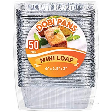Aluminum Mini Loaf Pans 50 Pack Disposable Aluminum Foil 1 lb Mini Loaf Baking Pans Small Bread Tins 6 X 3.5 X 2