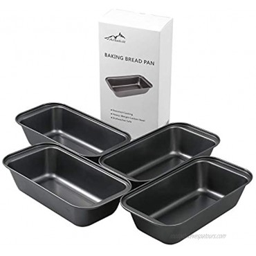 Arashill 4-Piece Set Loaf Bread Pans Nonstick Carbon Steel Baking Bread Pans DIY Cake Mold Toast Mold For Homemade Cakes Breads Meatloaf and Quiche