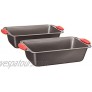 Basics Non-Stick Loaf Pan 9 x 5-Inch Gray with Red Grips 2-Pack
