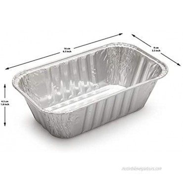 Cebia 50 Pack Disposable Mini Loaf Pans 6” x 3.5” x 2” Disposable 1 Lb Small Aluminum Foil Baking Pans for Breads Cakes Pies Complete with Heat Resistant Pot Holder