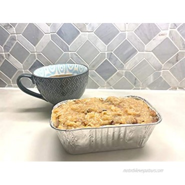 Cebia 50 Pack Disposable Mini Loaf Pans 6” x 3.5” x 2” Disposable 1 Lb Small Aluminum Foil Baking Pans for Breads Cakes Pies Complete with Heat Resistant Pot Holder