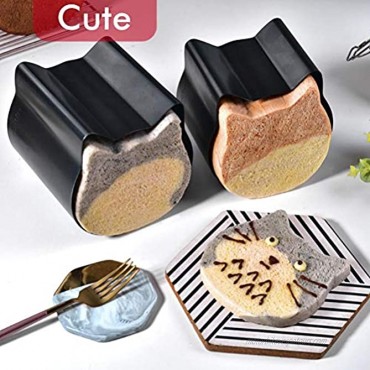 Katyma Aluminized Plate Bread Loaf Pans Non-Stick Bread and Loaf Pans Cute Cat Shaped Bread Baking Mold Cake Toast Bread Bakeware Large