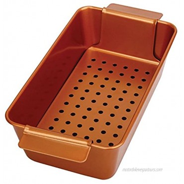 Meatloaf Pan professional Healthy Non-Stick Copper Coating 2-Piece With Removable Tray Drains