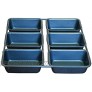 Mini Loaf Pan 6-Cavity Linked Mini Toast Mold Carbon Steel Brownie Bakeware Square Muffin Pan for Baking Bread with Oven -Gray