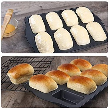 Mini Loaf Pan Beasea Nonstick Square Muffin Pan 10x14 Inch Brownie Cake Pan 8 Cavity Bread Baking Pan Carbon Steel Brownie Baking Tray Bakeware for Oven