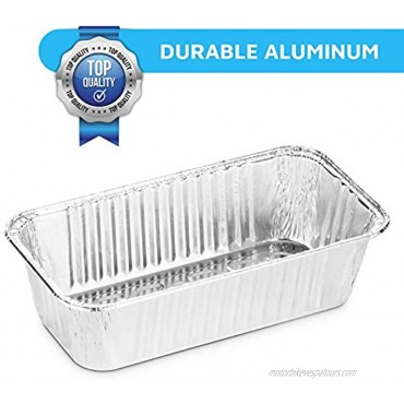 MontoPack Aluminum Disposable Loaf Pans | Deep Standard Size 8.5” x 4.5” Extra Thick Foil Bread Containers for Baking Food Storage & Takeout | Eco-Friendly & Recyclable | Bulk 100-Pack 2 Pound Trays