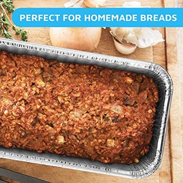 MontoPack Aluminum Disposable Loaf Pans | Deep Standard Size 8.5” x 4.5” Extra Thick Foil Bread Containers for Baking Food Storage & Takeout | Eco-Friendly & Recyclable | Bulk 100-Pack 2 Pound Trays