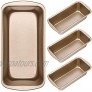 Non-Stick Loaf Pan Set 4 Pieces Toast Baking Mold Rectangle Baking Tray for Oven Baking 7.2 x 3.7 Inches