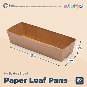 Paper Loaf Pans for Baking Bread Brown Kraft 9.5 x 3.5 x 2 In 30 Pack
