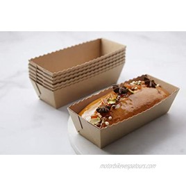 Pastry Chef's Boutique Small Scalloped Premium Paper Loaf Pan 7.28'' x 3.14'' x 2'' Pack of 30