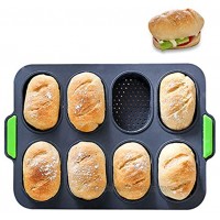 PDJW Silicone Baguette Pan French Baguette Tray for Baking Cakes Hamburgers  Non-stick Bread Mould with Mini Bread Loaf Pan Perfect Bread Pan Silicone Baking Tray Gray