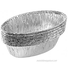 Plasticpro Disposable Oval Loaf pan 1 LB Aluminum Takeout Tin Foil Baking Pans Bake ware Cookware Perfect for Baking Cakes,Brownies,Bread Meatloaf 3'' X 6.5'' X 2'' Pack of 10