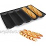 Silicone Non- Stick French Bread Pan Baking Forms Sandwich Mould,Reusable Form Perforated Mold 5 Loaf Black