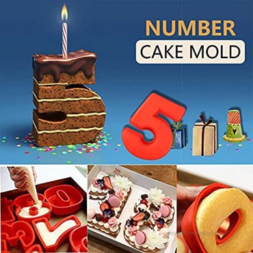 10 Inch Silicone Numbers Cake Molds,3D Digital Baking Silicone Mould,Large Number Cake Mold Set 0-9 Numbers Cake Molds Silicone Baking Pans for Birthday and Wedding Anniversary 3D Baking Molds Numbers