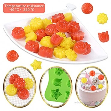 15 Cavity Flower Chocolate Candy Molds Non-Stick Silicone Molds Baking Molds for Chocolates Candies Ice Cubes Jellos Handmade Soap and Bath Bombs 5pack