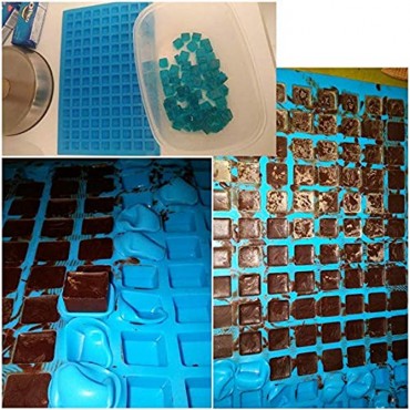 2 PCS126 Cavity Square Silicone Mold Mini Candy Molds for Chocolate Gummy Ice Cube Jelly Truffles Pralines Caramels Ganache Random Color 11.53x7.63x0.47