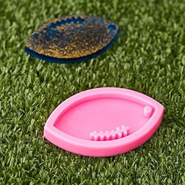 2 Pieces Rugby Football Silicone Mold Football Keychain Mold Rugby Fondant Molds with Hole DIY for Cupcake Cake Chocolate Candy Handmade Ice Cream Desserts Pink