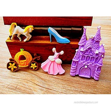5Pcs Set Cinderella Fondant Mold Fairy Tales Castle Pumpkin Carriage Princess Dress Crystal Shoes Silicone Chocolate Candy Mold Gum Paste Sugar Craft Cake Cupcake Decorating Tool Resin Clay Mould