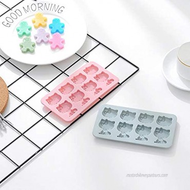 8 Cups 2 pack Hello Kitty Silicone Fondant Cake Mold,ice mold,Chocolate tray for Sugarcraft Birthday Cake Decoration Gum paste Icing Candy Chocolate Cupcake Topper Decorating and DIY Baking Tools