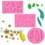 BUSOHA 3 Pack Assorted Leaf Fondant Mold,3D Leaf Silicone Mold for Chocolate Candy Sugarcraft Cake Decoration Cupcake Topper Polymer Clay