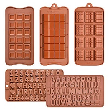 Chocolate Molds Letter and Number Silicone Candy Molds Break Apart Chocolate Molds Candy Protein and Engery Bar Silicone Mold
