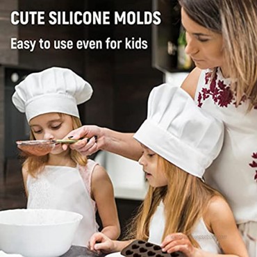Cute Silicone Molds 6pk Food Grade + Bonus 5 Recipes Ebook Non-Stick Easy To Use And Clean Candy Molds Chocolate Molds Silicone Trays