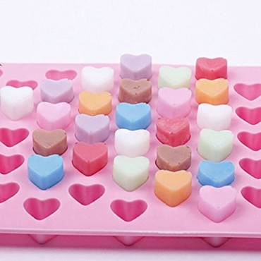 Cy3Lf Silicone Mini Heart Shape Ice Cube Candy Chocolate Mold PACK OF 2