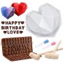 Diamond Heart Mousse Cake Mold Trays Silicone Breakable heart Mold Safe&Not Sticky Mould Heart Molds for Chocolate with Hammers and Dropper,Letter-Number Shaped Mold for Valentine Candy Making