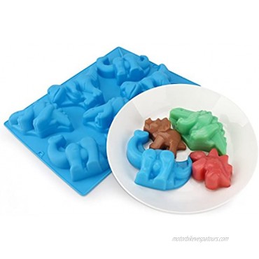 Dinosaur Jello Mold Beasea 2 Pack Dinosaur Silicone Molds 3D Cake Mold for Gummies Chocolates Ice Cube Cake Decorations Baking Tools