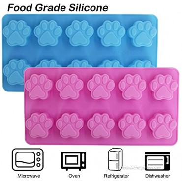 Food Grade Silicone Paw Print Mold DaKuan Set of 4 Packs Reusable Dog Cat Animal Paw Ice Candy Chocolate Baking Mold Oven Freezer Dishwasher Safe