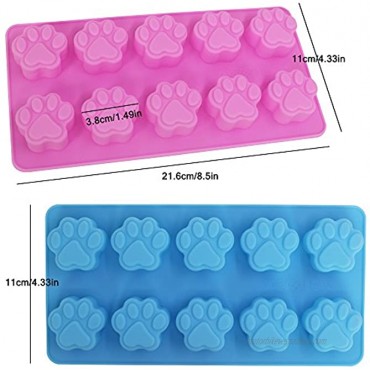 Food Grade Silicone Paw Print Mold DaKuan Set of 4 Packs Reusable Dog Cat Animal Paw Ice Candy Chocolate Baking Mold Oven Freezer Dishwasher Safe