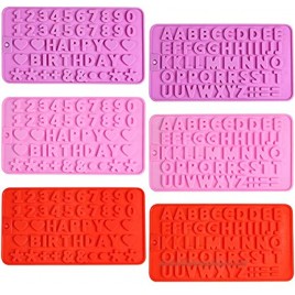 GELIFATLE Mini Silicone Letter and Number Chocolate Candy Molds for Decorating Cakes Chocolate Candy Cupcake 6pack