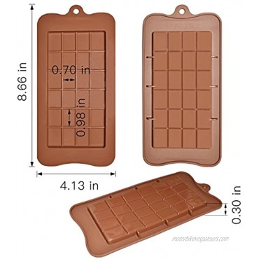 homEdge Break-Apart Chocolate Molds Set of 4 Packs Food Grade Non-Stick Silicone Protein and Energy Bar Molds