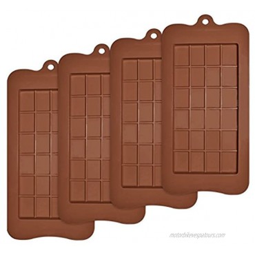 homEdge Break-Apart Chocolate Molds Set of 4 Packs Food Grade Non-Stick Silicone Protein and Energy Bar Molds