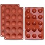 homEdge Small 15-Cavity Semi Sphere Silicone Mold 3 Packs Baking Mold for Making Chocolate Cake Jelly Dome Mousse-1.5 inches Diameter Pay Attention to the Size