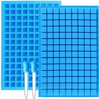 JOERSH 2 Pack Square Candy Molds Silicone for Hard Candy Caramels Chocolate Ganache Ice Cubes 126 Cavity