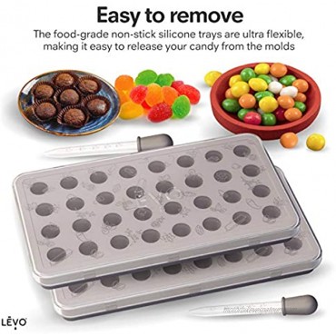 LĒVO Gummy and Candy Molds Silicone Gummy Trays with Lids and Droppers Set of 2 Non-Stick Candy and Chocolate Molds For Your LĒVO I & LĒVO II Infusion Made from Food Grade Silicone