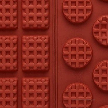MANSHU 18-Cavity Silicone Mini Rectangle and Round Waffle Mould,Waffle Cookie mold Chocolate Mould,Candy Mould,Silicone Baking mold 2pcs!