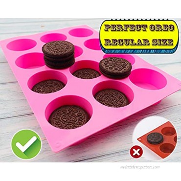 Sakolla 2 PCS Round Chocolate Cookie Molds Cylinder Silicone Mold Perfect for Chocolate Covered Oreos Cake Candy Pudding Mini Soap