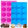 Sakolla 2 PCS Round Chocolate Cookie Molds Cylinder Silicone Mold Perfect for Chocolate Covered Oreos Cake Candy Pudding Mini Soap