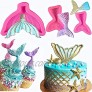 Set of 3 JeVenis 3D Big Mermaid Tail Mold Mermaid Silicone Fondant Mold for Cake Decoration Chocolate Candy Mold Soap Mold Baking Tool Jello Mold Cupcake Topper Ice Tray