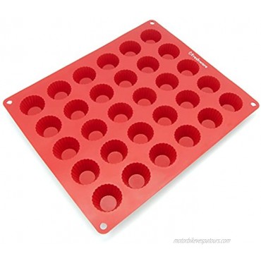 Silicone Chocolate Candy Molds [Peanut Butter 30 Cup] Non Stick BPA Free Reusable 100% Silicon & Dishwasher Safe Silicon Kitchen Rubber Tray For Ice Crayons Fat Bombs and Soap Molds