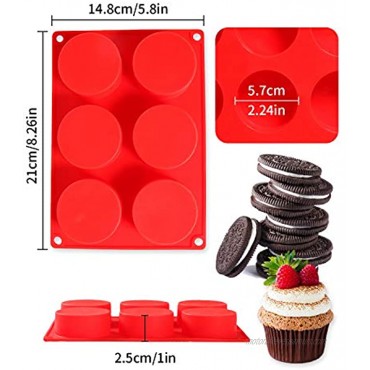 SITANES 3 Pcs Round Chocolate Silicone Molds,Candy & Cylinder Chocolate Covered Oreos Baking Mold for Cookie Cake Candy Pudding,Handmade Resin Mini Soap,Jelly