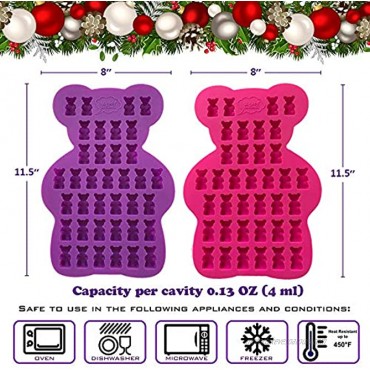Unique Extra Large Gummy Bear Mold 2 Big Molds + 2 Bonus Droppers Durable BPA Free Silicone