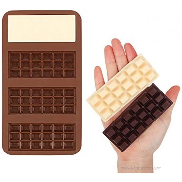 Webake Chocolate Bar Mold Silicone Break-Apart Candy Molds for 1 Ounce Chocolate Chunk Protein Energy Bar Candy Bar Food Grade Easy Release Candy Molds Baking Pan Pack of 2
