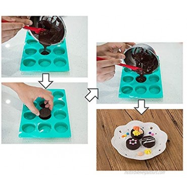 Webake Chocolate Cookie Mold Silicone Baking Molds for Round Cylinder Candy Jello Cake Chocolate Covered Sandwich Cookies Handmade Resin Mini Soap Pack of 2