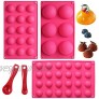 Webake Silicone Round Sphere Baking Mold Set of 3 Hemisphere Molds For Chocolate Candy Jello Mousse Cake Decoration LFGB European Food Grade 6 Holes,15 Holes 24 Holes Include 2 Filling Scoop