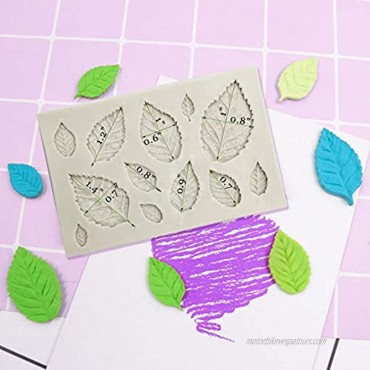 2 pcs Assorted Leaf Fondant Mold,3D Leaf Silicone Mold for Chocolate Candy Sugar craft Cake Decoration Cupcake Topper Polymer Clay